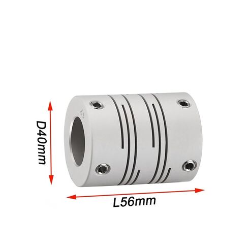 Parallel Line Coupling D40L56 8-19mm Aluminum Alloy 3D Printer Groove Type Elastic Screw Coupler 1Pcs(9.52x16) in Saudi Arabia