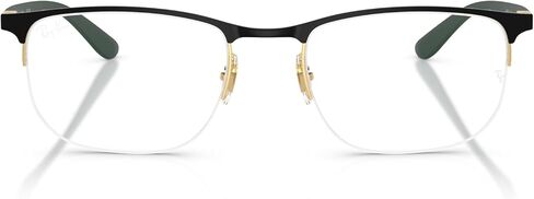 Ray-Ban RX6513 Prescription Eyewear Frames, Matte Gunmetal On Silver/Demo Lens, 55 mm in Saudi Arabia