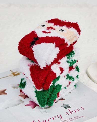Century Star 3 Pairs Kids Fuzzy Socks Girls Grip Slipper Socks Fluffy Warm Sock Non-Slip Toddler Boy Winter Sock in Saudi Arabia