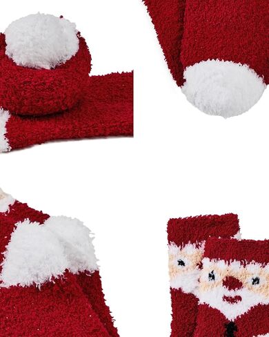 Century Star 3 Pairs Kids Fuzzy Socks Girls Grip Slipper Socks Fluffy Warm Sock Non-Slip Toddler Boy Winter Sock in Saudi Arabia
