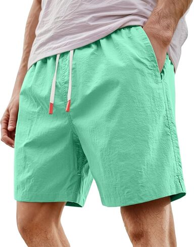 Mens Summer Board Shorts Long Swim Trunks Quick Dry Bathing Suit Swimwear Lightwieght Casual Beach Shorts No Liner in Saudi Arabia