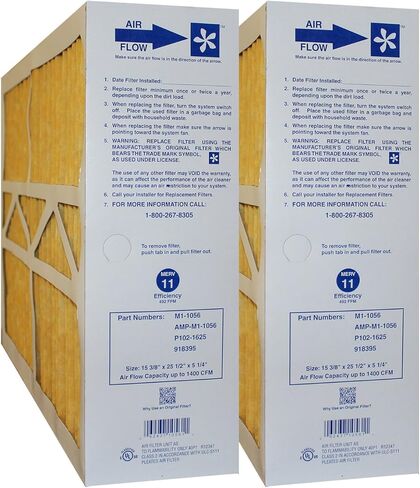 Genuine M1-1056 Size 16" x 25" x 5" (Actual Size: 15 3/8" x 25 1/2" x 5 1/4") MERV 11 PACK OF 2 FILTERS… in Saudi Arabia