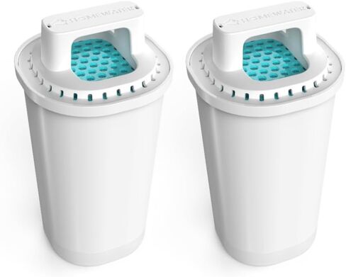 HOMEWATER Pitcher Replacement Water Filter Cartridge, White, BPA-Free ABS Material, 2-Pack, 10-Cup Pitcher Compatible (FG-RF-PITCHER-2PK) in Saudi Arabia