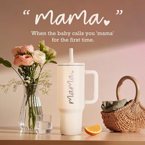Mama Tumbler 40 oz Cup with Lids Straws First Mothers Day Gifts for New Mom Gifts for Pregnant Mother, Mama, Mom To Be in Saudi Arabia
