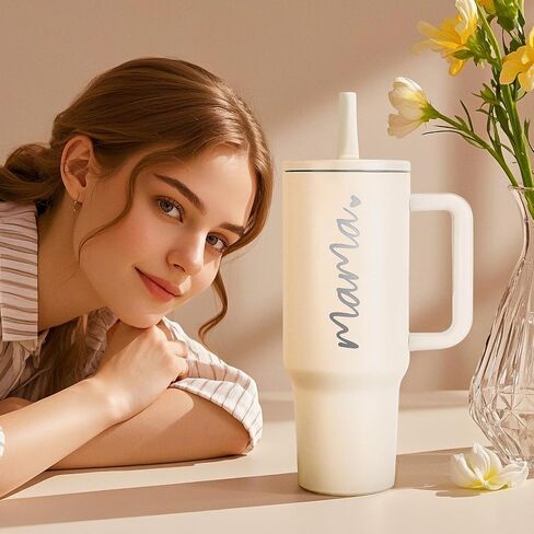 Mama Tumbler 40 oz Cup with Lids Straws First Mothers Day Gifts for New Mom Gifts for Pregnant Mother, Mama, Mom To Be in Saudi Arabia