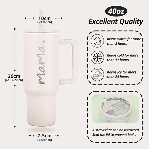 Mama Tumbler 40 oz Cup with Lids Straws First Mothers Day Gifts for New Mom Gifts for Pregnant Mother, Mama, Mom To Be in Saudi Arabia