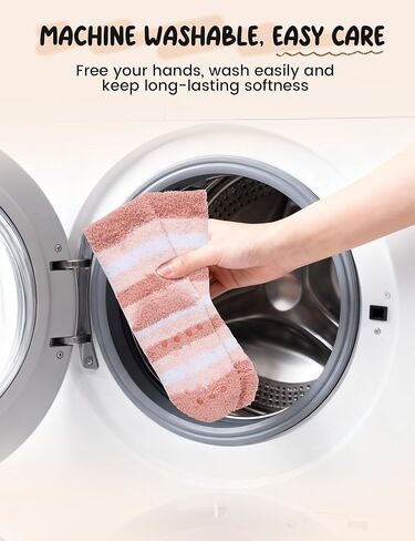 Durio Kids Fuzzy Slipper Socks with Non-Slip Grips - 3 Pairs Cozy Warm Crew Sock for Boys Girls, Soft Toddler Winter Socks in Saudi Arabia