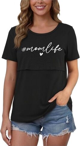 Breastfeeding Shirts for Women Double Layer Maternity Nursing Tops Distressed Acid Washed Nursing Tshirt in Saudi Arabia