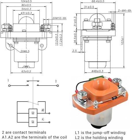 MZJ-400A 48V 400A Universal Contactor Solenoid for Heavy Duty Golf Cart, Metal Contacts & Plastic Housing Direct Replacement Contactor in Saudi Arabia