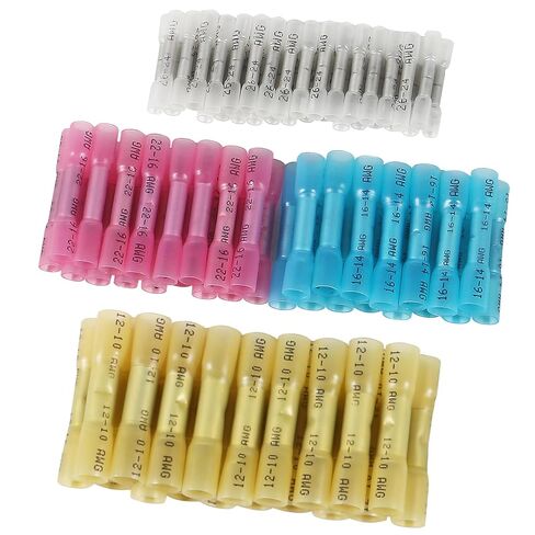 210PCS Heat Shrink Butt Connectors, Marine Grade Electrical Wire Connectors Kit, Tinned Red Copper Insulated Waterproof Crimp Terminals Butt Splice for Cable,Boat,Wiring in Saudi Arabia
