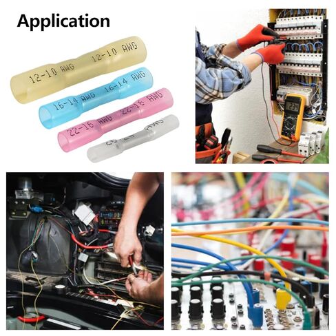 210PCS Heat Shrink Butt Connectors, Marine Grade Electrical Wire Connectors Kit, Tinned Red Copper Insulated Waterproof Crimp Terminals Butt Splice for Cable,Boat,Wiring in Saudi Arabia