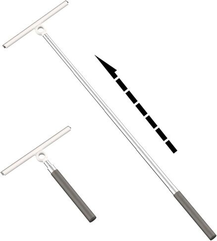 Shower Squeegee for Glass Doors, Telescopic 2-in-1 Squeegee for Window Cleaning with Microfiber Scrubber for Bathroom, Tile Wall, Car Windshield in Saudi Arabia