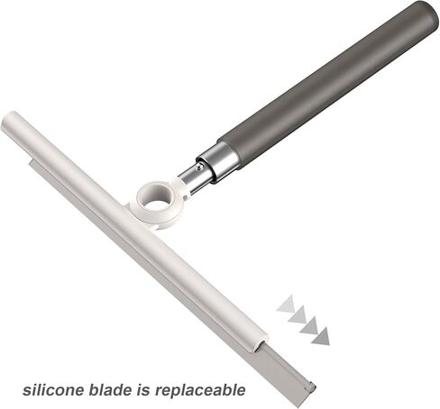 Shower Squeegee for Glass Doors, Telescopic 2-in-1 Squeegee for Window Cleaning with Microfiber Scrubber for Bathroom, Tile Wall, Car Windshield in Saudi Arabia