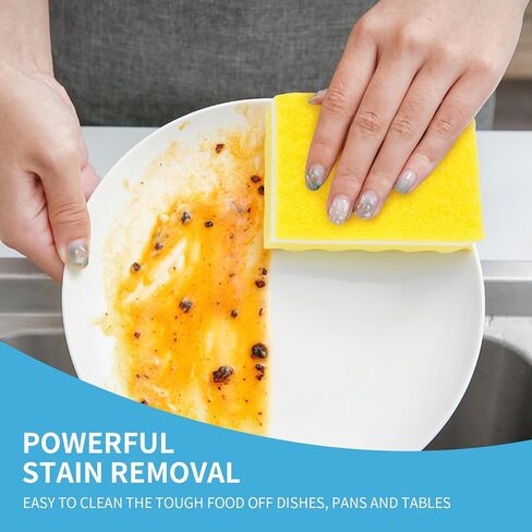 20 Pack, The Third Generation Dishwashing Sponge, Scrub Sponge, The Wave Shaped Design Makes Them More Suitable for scenarios Such as Kitchen Tableware, countertops, Walls, Porcelain, Etc in Saudi Arabia