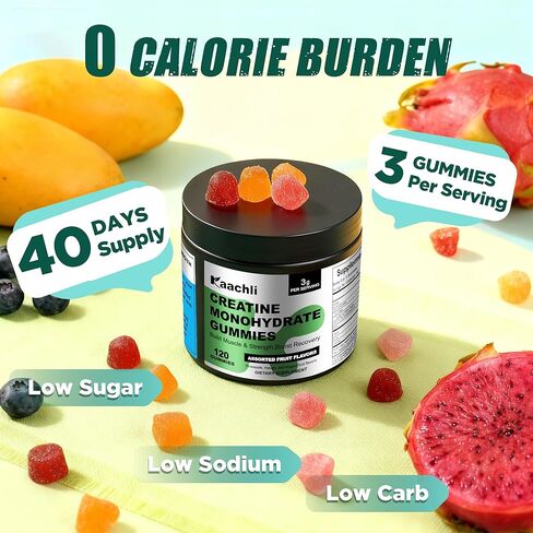 Creatine Monohydrate Gummies for Women,3000mg Creatine with Taurine and L-carnitine,Vegan Sugar-Free for Muscle Shaping and Growth,Creatine Gummies ForIdeal for Gym Women and Men,120 Count in Saudi Arabia