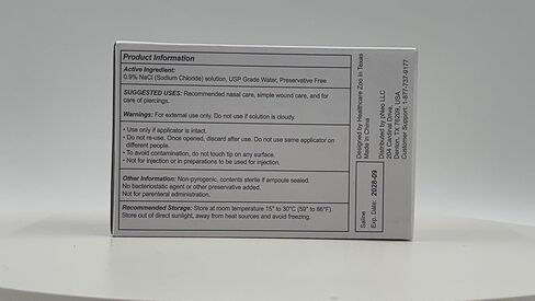 Saline Solution, 0.9% Sodium Chloride, 30 Single-Use 5ml Tubes in Saudi Arabia