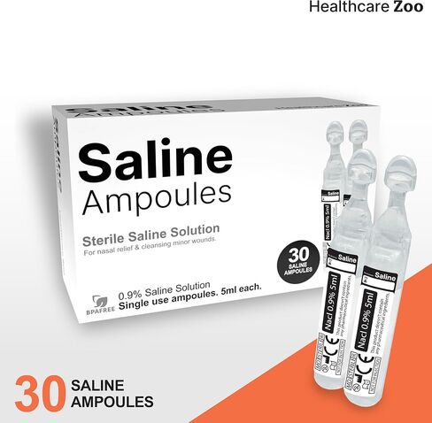 Saline Solution, 0.9% Sodium Chloride, 30 Single-Use 5ml Tubes in Saudi Arabia