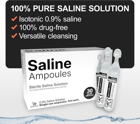Saline Solution, 0.9% Sodium Chloride, 30 Single-Use 5ml Tubes in Saudi Arabia