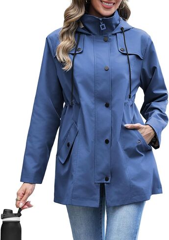 RUMIA Raincoat Women Waterproof Long Hooded Trench Coats Lined Windbreaker Jackets for Women 2025 S-2XL in Saudi Arabia