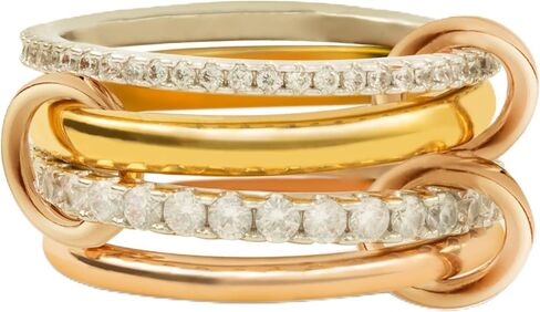 Gold Stackable Rings for Women Non Tarnish, Dainty Stackable CZ Cubic Zirconia 18k Gold Plated Rings, Gold Knuckle Women Rings Set in Saudi Arabia