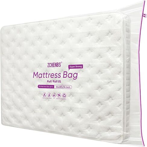 ZCHENBS® – Mattress Bags for Moving and Storage,Mattress Bag with Zippers,5 Mil Ultra-Thick Bed Bag,Waterproof,Anti-Tear,Heavy-Duty Mattress bag (Transaparent/Blue, Crib-(1 Pack)) in Saudi Arabia
