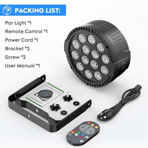 أضواء RGBW 4 في 1 LED Par Lights، أضواء مسرح 80 وات مع 0-100% باهتة احترافية للتحكم في الصوت DMX المنشط تلقائيًا، إضاءة مسرح SEBRUANC للأحداث DJ Disco Wedding Party 4packs in Kuwait
