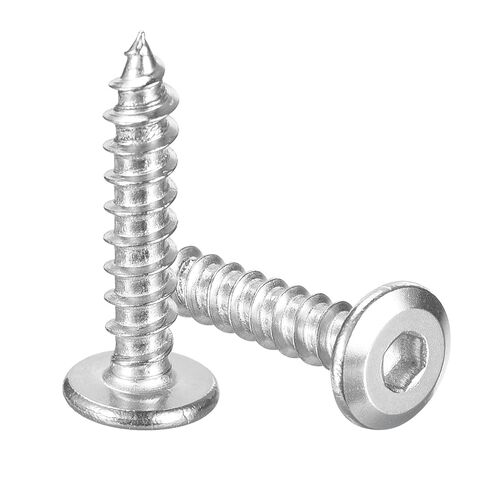 uxcell M6 x 25mm (25 Pack) Flat Round Socket Head Screws, Stainless Steel Self Tapping Full Thread Hex Socket Cap Screws Bolt for Wood Furniture in Saudi Arabia