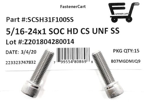 5/16-24x1 المقبس غطاء رأس المسمار ألين رئيس المقبس 18-8 غرامة الموضوع UNF المقبس (15 قطعة) in Kuwait