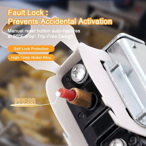 PP10084 High Limit Thermostat Switch Replacement Part for Pitco Fryers 450°F/230°C Manual Reset Safety Switch 1/4" MPT Thread fits VF35, MGII, SG14, 35C+/45C+, 18/18S, E500D, LCHMO5030 in Saudi Arabia