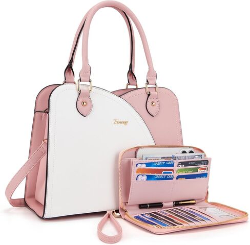 Purses for Women Top Handle Satchel Handbags Shoulder Bag Messenger Tote Bag Purse Wallet Set 2pcs in Saudi Arabia