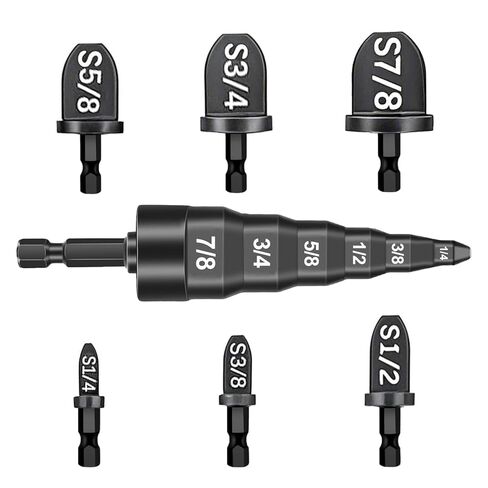 تدريبات أداة Swage Tool مع حامل ، 6 في 1 HVAC إصلاح أنبوب النحاس الأنبوب النحاس أداة إشراف لإصلاح مكيف الهواء متعدد الوظائف مع 1/4 '' ، 3/8 '' ، 1/2 '' ، 5/8 '' ، 3/4 '' ، 7/8 '' بت. in Kuwait