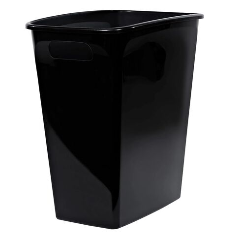Kitchen Trash Can, 8.8 Gallon Plastic Open Top Garbage Bucket Bin with No Lid, Black in Saudi Arabia