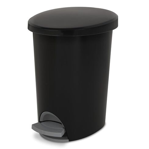 Small Bathroom Trash Can, 2.6 Gallon Plastic Garbage Bucket Bin with Step Lid, Black in Saudi Arabia