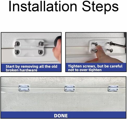 4 قطع مفصلات تبريد بيضاء مع 16 براغي متوافقة مع موديلات Igloo 50-165 Qt، مجموعة قطع غيار التبريد، سهلة الاستخدام in Kuwait