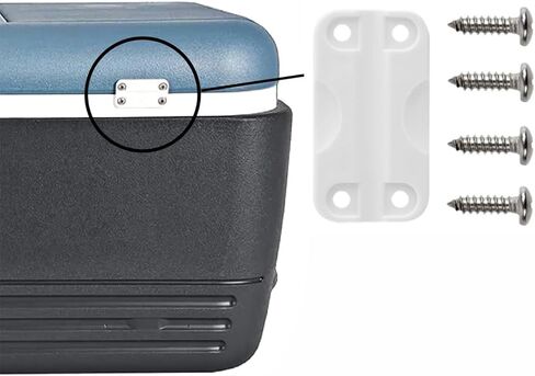 4 قطع مفصلات تبريد بيضاء مع 16 براغي متوافقة مع موديلات Igloo 50-165 Qt، مجموعة قطع غيار التبريد، سهلة الاستخدام in Kuwait