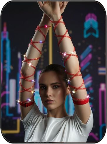 أغطية الذراع، حزام الجسم المتوهج، أحزمة اليد المضيئة، Cyberpunk Neon EDM، إكسسوارات المهرجانات للنساء in Kuwait