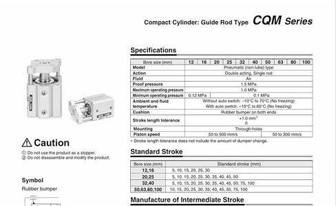 CQM Series Three-axis Thin Cylinder with Guide Rod, Cylinder Diameter 12-100mm, Multiple Stroke Options, Precision Guidance(Stroke 20mm,CQMB40) in Saudi Arabia