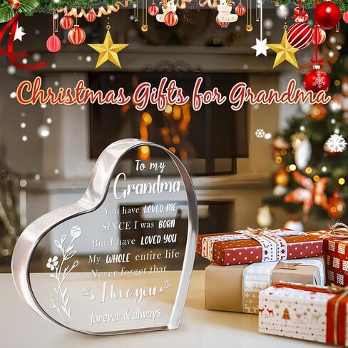 Mom Gifts for Christmas, I Love You Mom Birthday Gifts - Mother Present Acrylic Keepsake 3.9x3.9 Inch, Unique Christmas Thanksgiving Birthday Gift for Moms from Daughter Son in Saudi Arabia