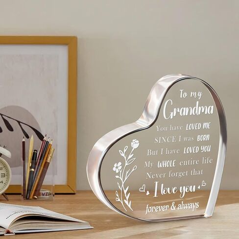 Mom Gifts for Christmas, I Love You Mom Birthday Gifts - Mother Present Acrylic Keepsake 3.9x3.9 Inch, Unique Christmas Thanksgiving Birthday Gift for Moms from Daughter Son in Saudi Arabia