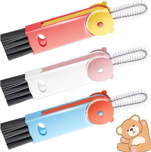 3 in 1 Cup Lid Cleaning Brush, 4PCS Multifunctional Crevice Cleaning Brush for Water Bottle Insulated Cup Tumbler Lid Groove Narrow Space Detail Cleaner Home Kitchen Gadgets in Saudi Arabia