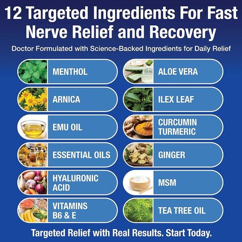 Neuropathy Nerve Relief Cream – Extra Large 8 oz – Maximum Strength for Feet Hands Legs Toes Back – Natural Ingredients Arnica Aloe Vera MSM Vitamins – Fast-Acting Soothing Relief – Super Value 8 oz in Saudi Arabia