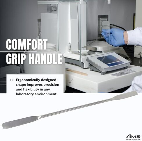 ملعقة مختبر صغيرة من الفولاذ المقاوم للصدأ ذات طرفين، عينة صغيرة مربعة/دائرية - 9 بوصة (1) in Kuwait