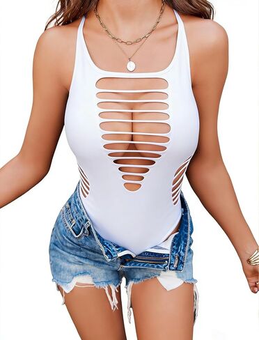 Avidlove Rave Outfits for Women Festival Top Sexy Fishnet Bodysuit Bodycon Party Club Outfit (S M L) in Saudi Arabia