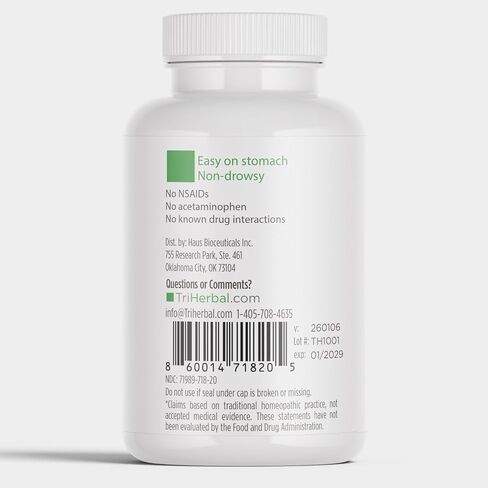 Natural Pain Reliever – Minor Aches & Pains: Backache, Headache, Menstrual Cramps, Joint Soreness & Muscle Aches. Triple Action - Arnica, Phytolacca, Sanguinaria. (60 Count) in Saudi Arabia