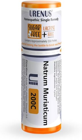 Natrum Muriaticum 200C Sugar Free Lactose Free Homeopathic Remedy 110 Pellets, Urenus in Saudi Arabia