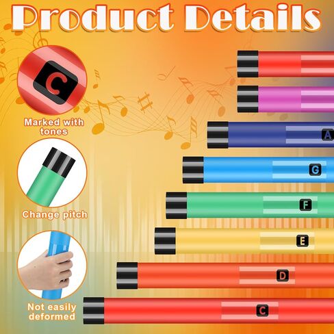Silipull 16 Pcs Musical Sound Tube Percussion Tube Set with Percussion Caps Music Instruments for Outdoor Classroom in Saudi Arabia