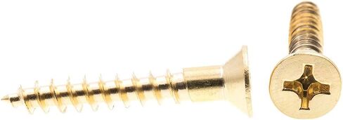 Prime-Line 9036156 Wood Screws, Flat Head, Phillips Drive, #12 X 1-1/2 In., Solid Brass (25 Pack) in Saudi Arabia