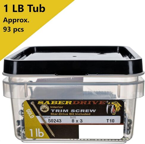 #8 × 3 براغي زخرفة داخلية من Saberdrive بوزن 1 رطل، تقريبًا. 93 قطعة، براغي خشبية متينة، خيط مسنن للتثبيت الآمن، تجنب الخروج من الكاميرا in Kuwait