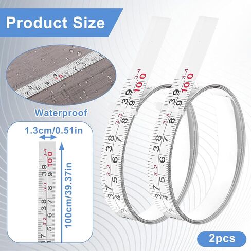 2 Pack Adhesive Measuring Tape,39 Inch Ruler Tapes Peel and Stick On Tape Measure Sticker,Imperial & Metric Scales Left-Right Reading Ruler for Woodworking,Drafting Table Saw Measuring in Saudi Arabia