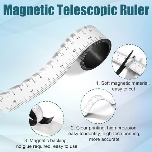 Magnetic Ruler Tape, 39.37 Inch Flexible Magnetic Measuring Tape with Inches & Centimeters for Classroom Whiteboard Workshop Milling Machines Drawing and Craft Table in Saudi Arabia